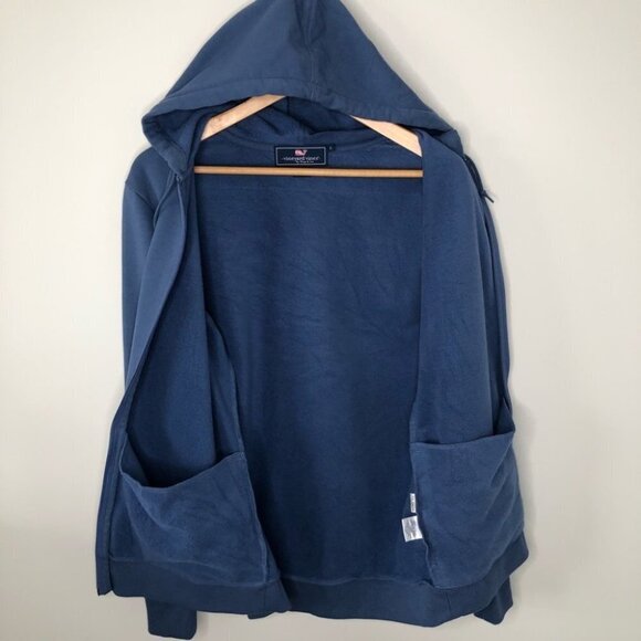 MEN'S Vineyard Vines Layering Cornflower Blue Zip Up Hoodie Whale Graphic Small - Picture 6 of 8